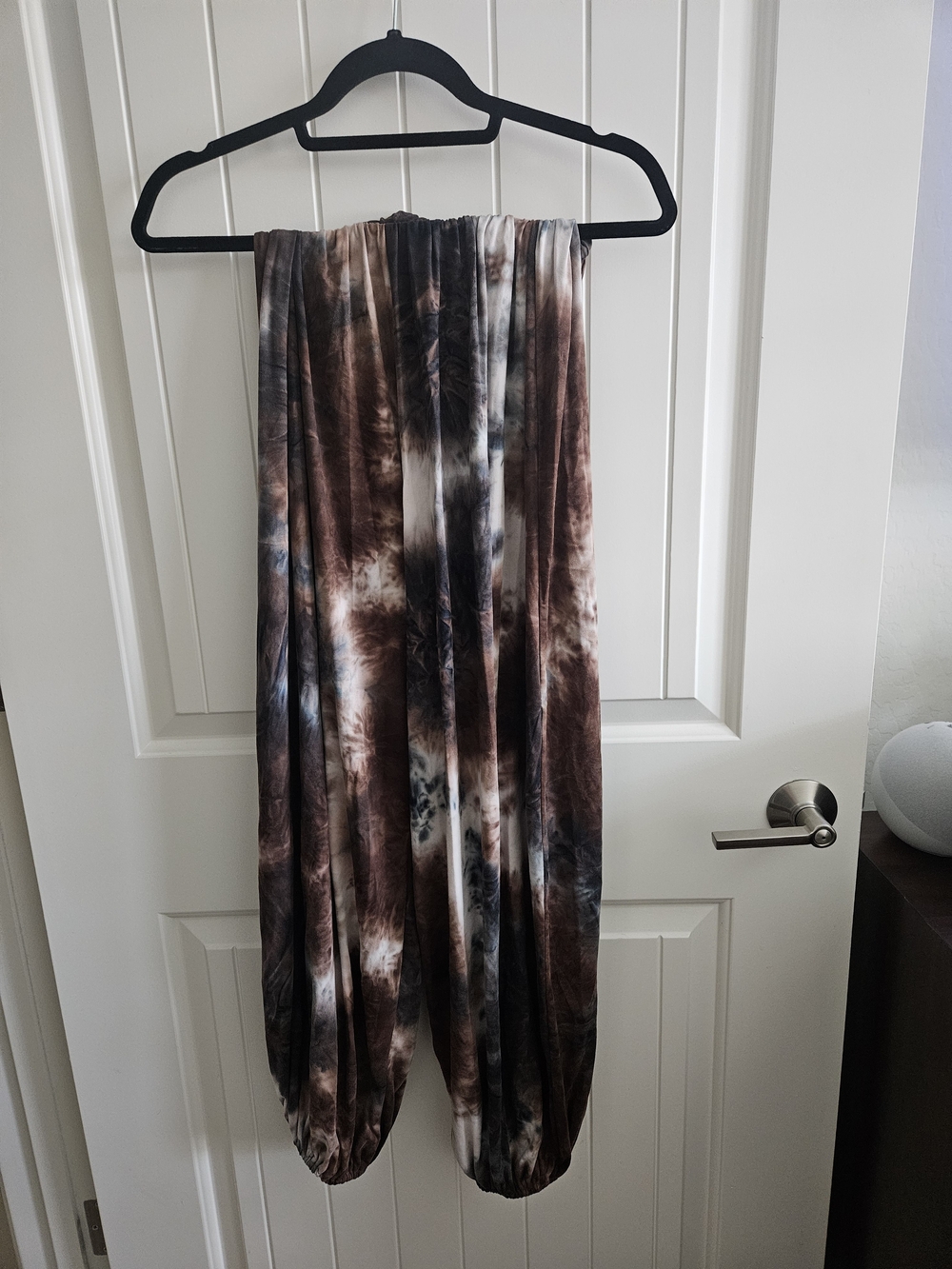 Fashion Nova Brown and Black Tie-Dye Harem Pants